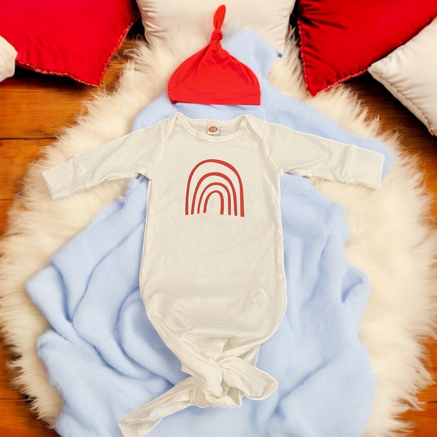 Newborn Gown & Knotted Hat Set