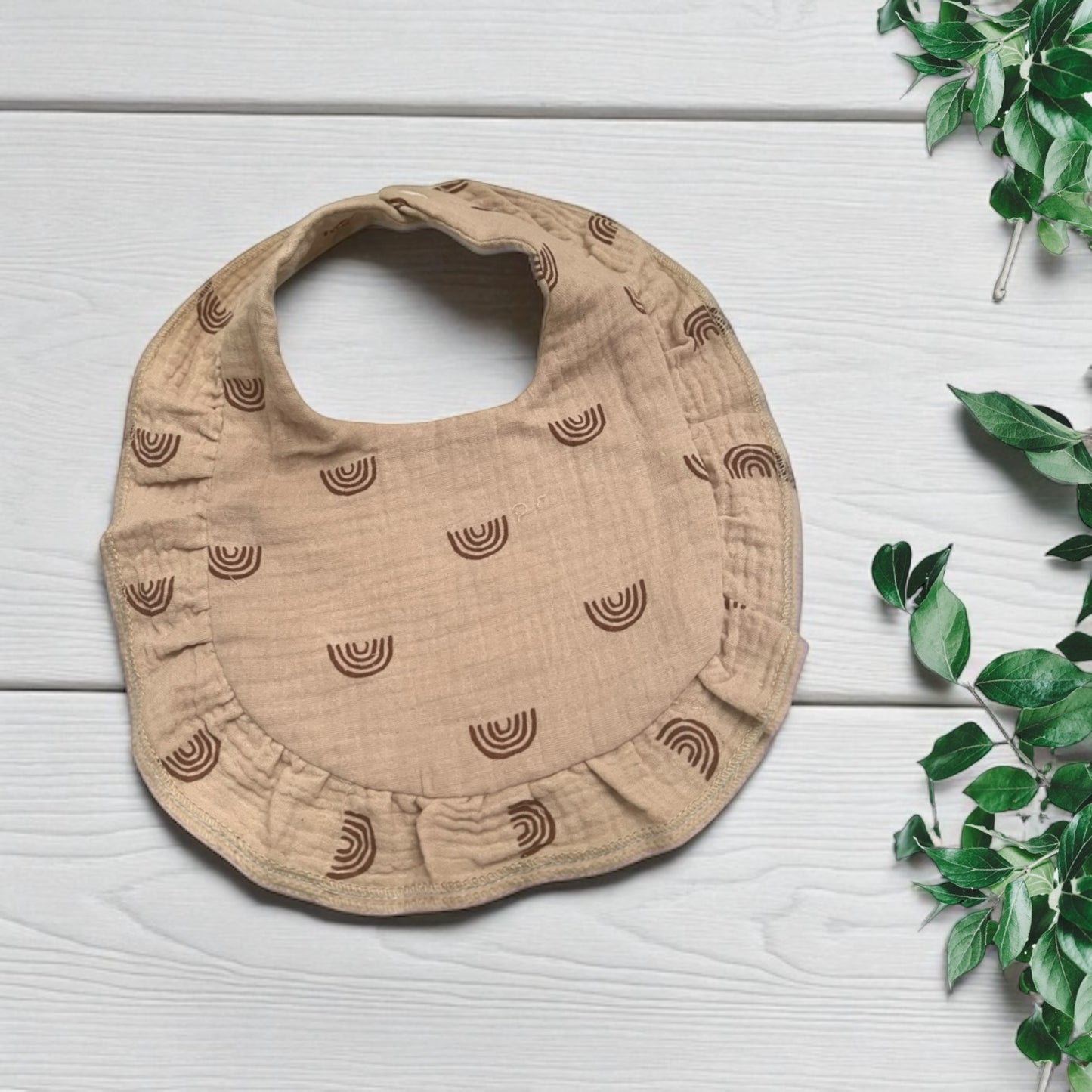 Soft & Sweet Muslin Ruffle Bib Set – “Bloom & Beam”