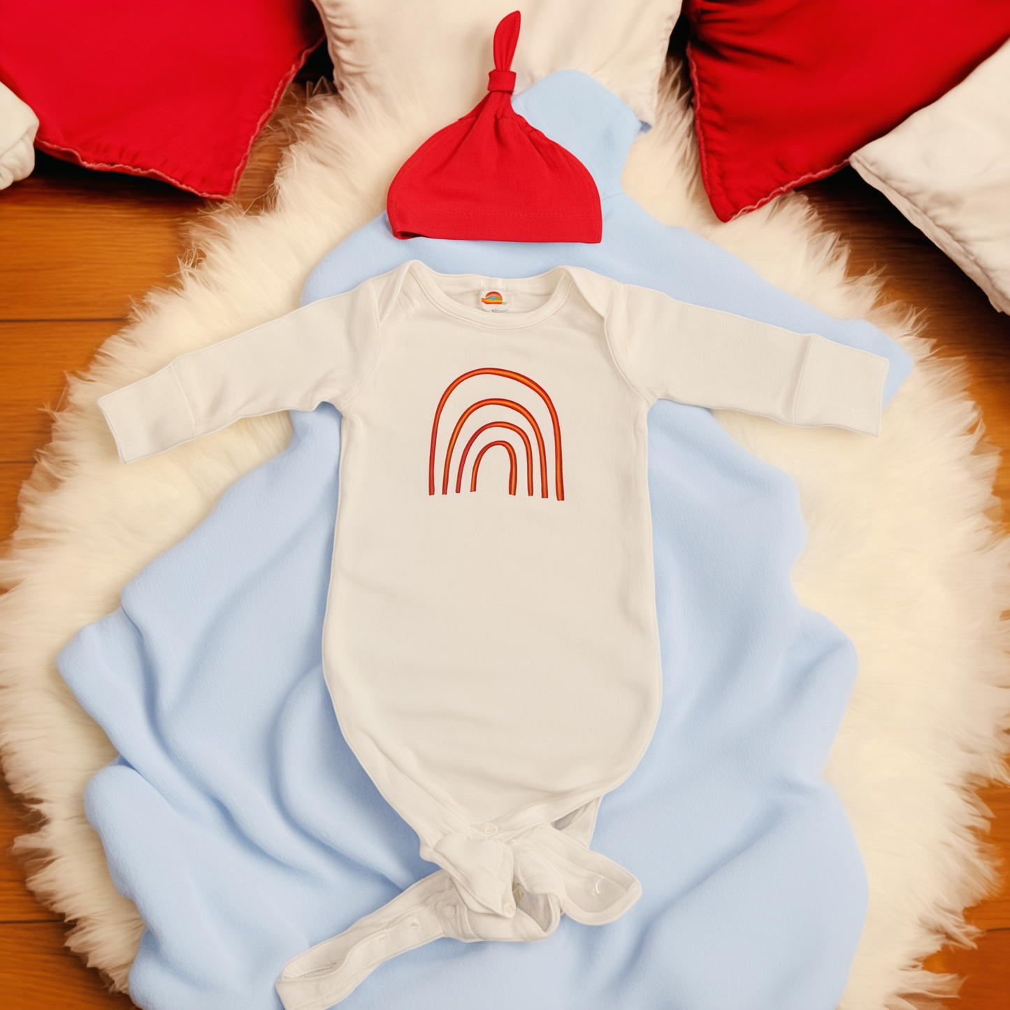 Newborn Gown & Knotted Hat Set