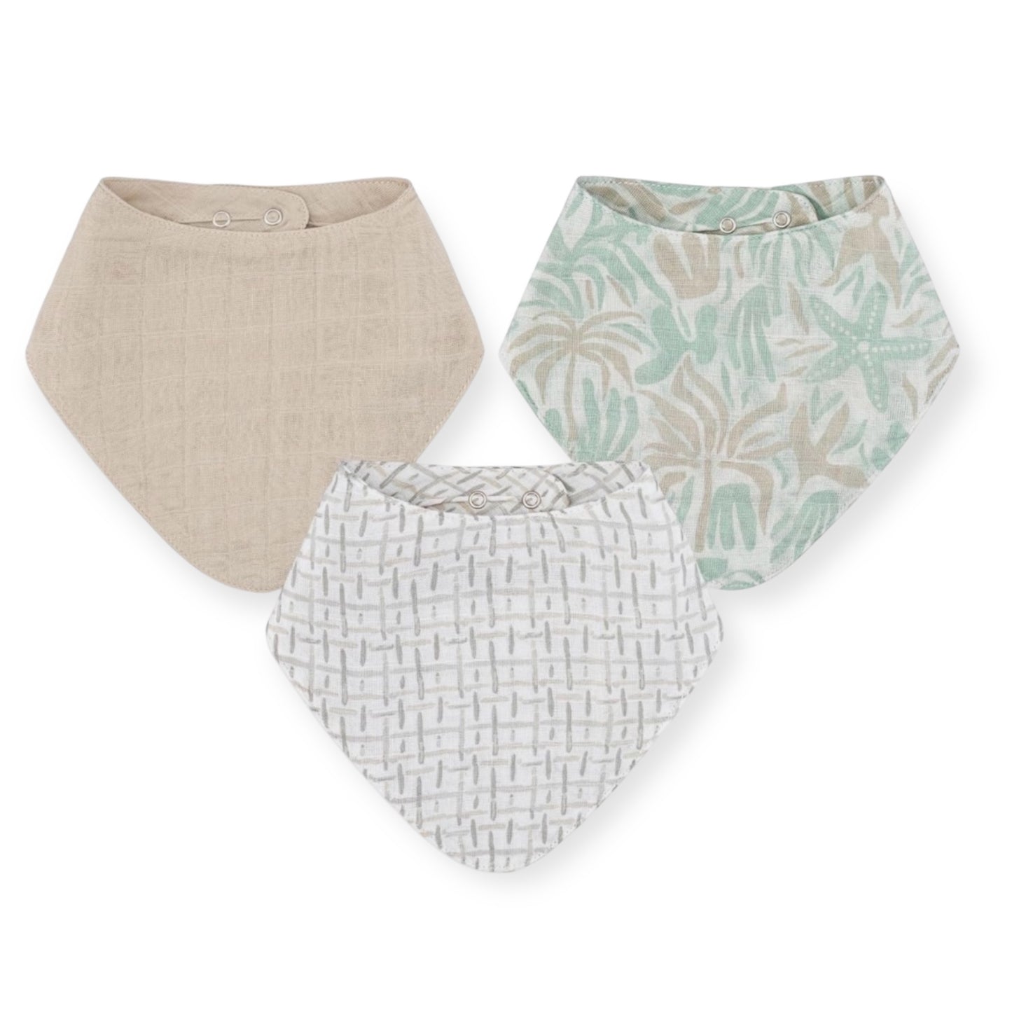 Crane Baby Muslin Bib Set