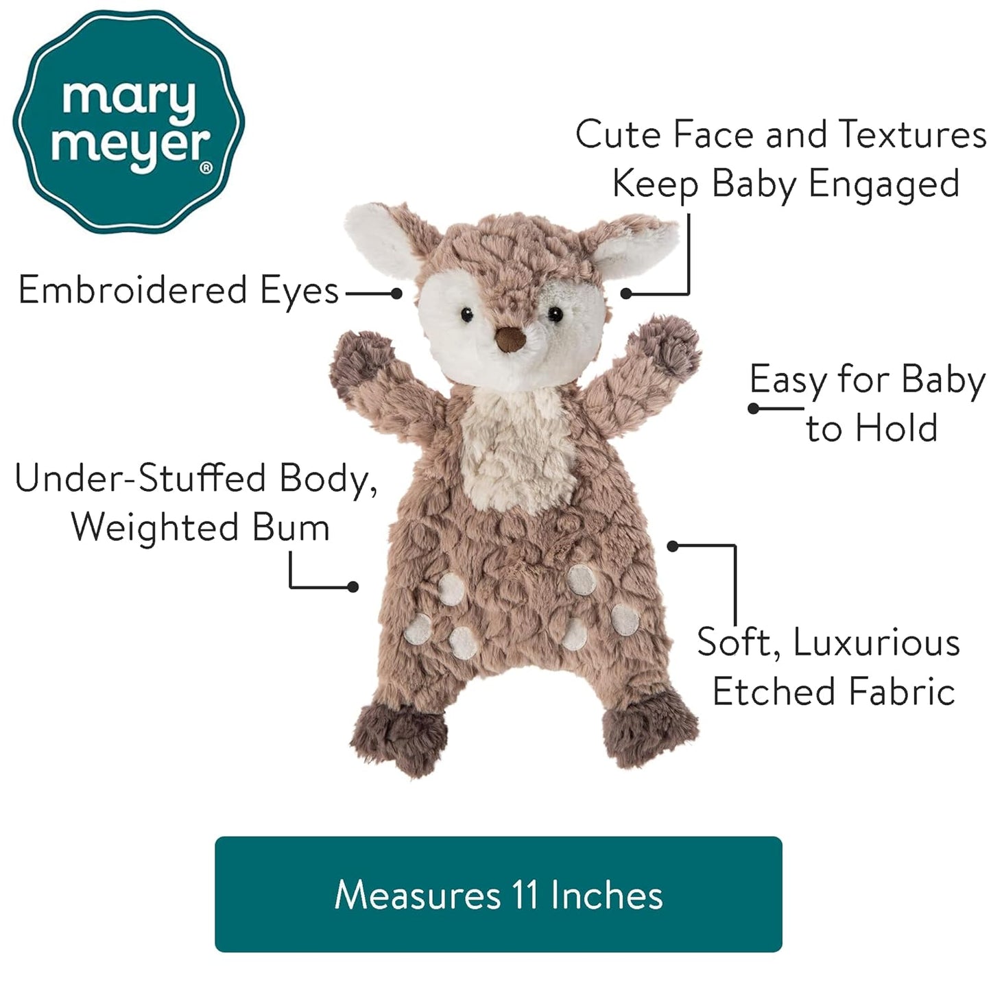 Putty Nursery Lovey Soft Toy, 11-Inches, Fawn