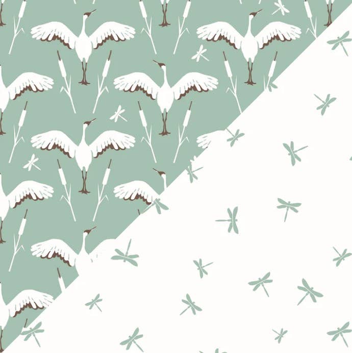 Crane + Dragonfly Muslin Swaddle Blanket Set
