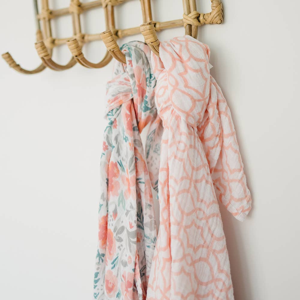 Floret + Trellis Muslin Swaddle Blanket Set