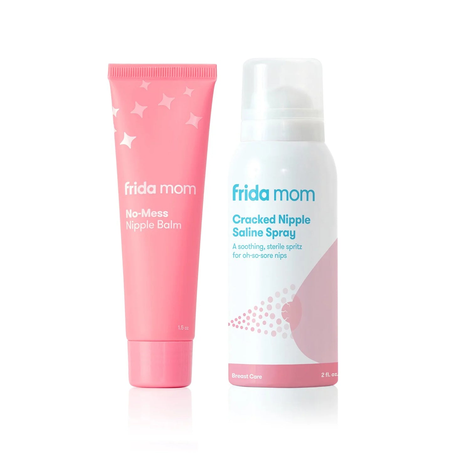 Sore Nipple Breastfeeding Set with Soothing Saline Spray and No Mess Nipple Cream, Lactation Relief Treatment, 2 Piece