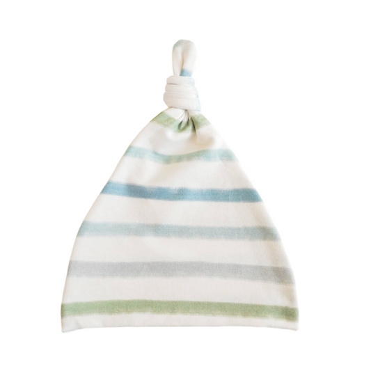 Village Baby Top Knot Hat: Dapper Stripes
