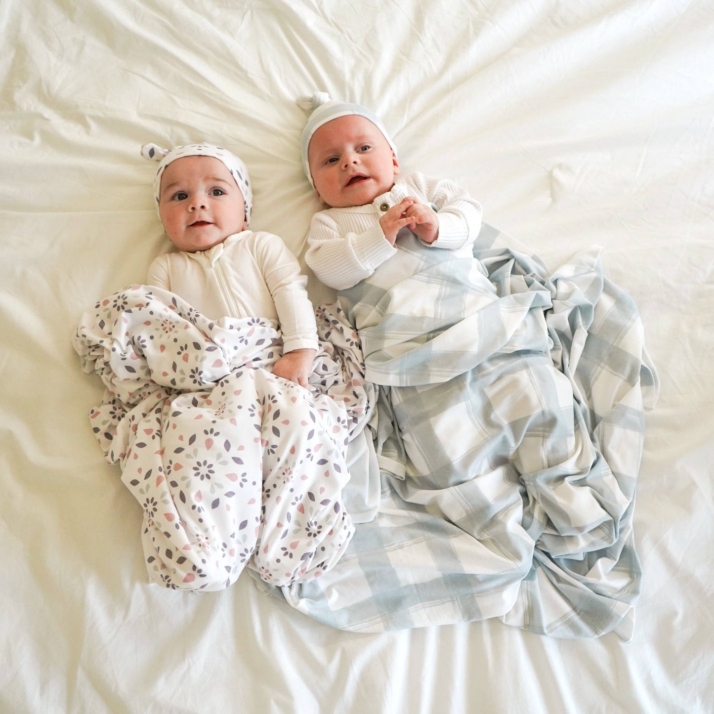 Village Baby Top Knot Hat: French Gingham