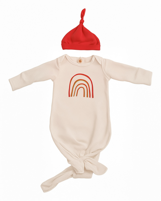 Newborn Gown & Knotted Hat Set
