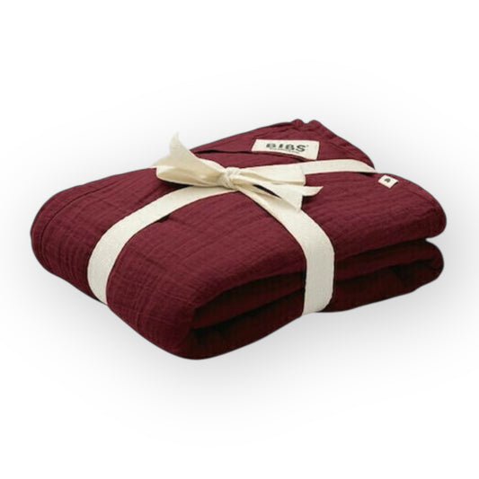 BIBS Maroon Muslin Swaddle Blanket