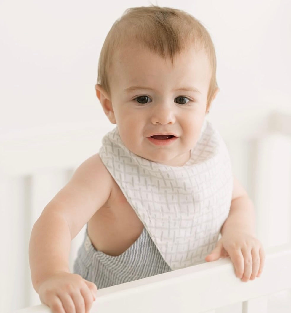 Crane Baby Muslin Bib Set