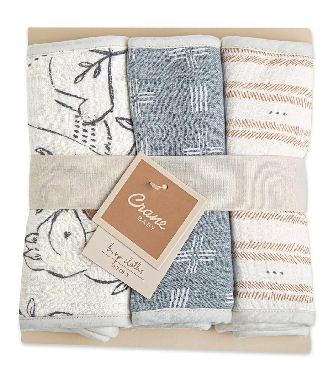 Crane Baby Burp Cloths