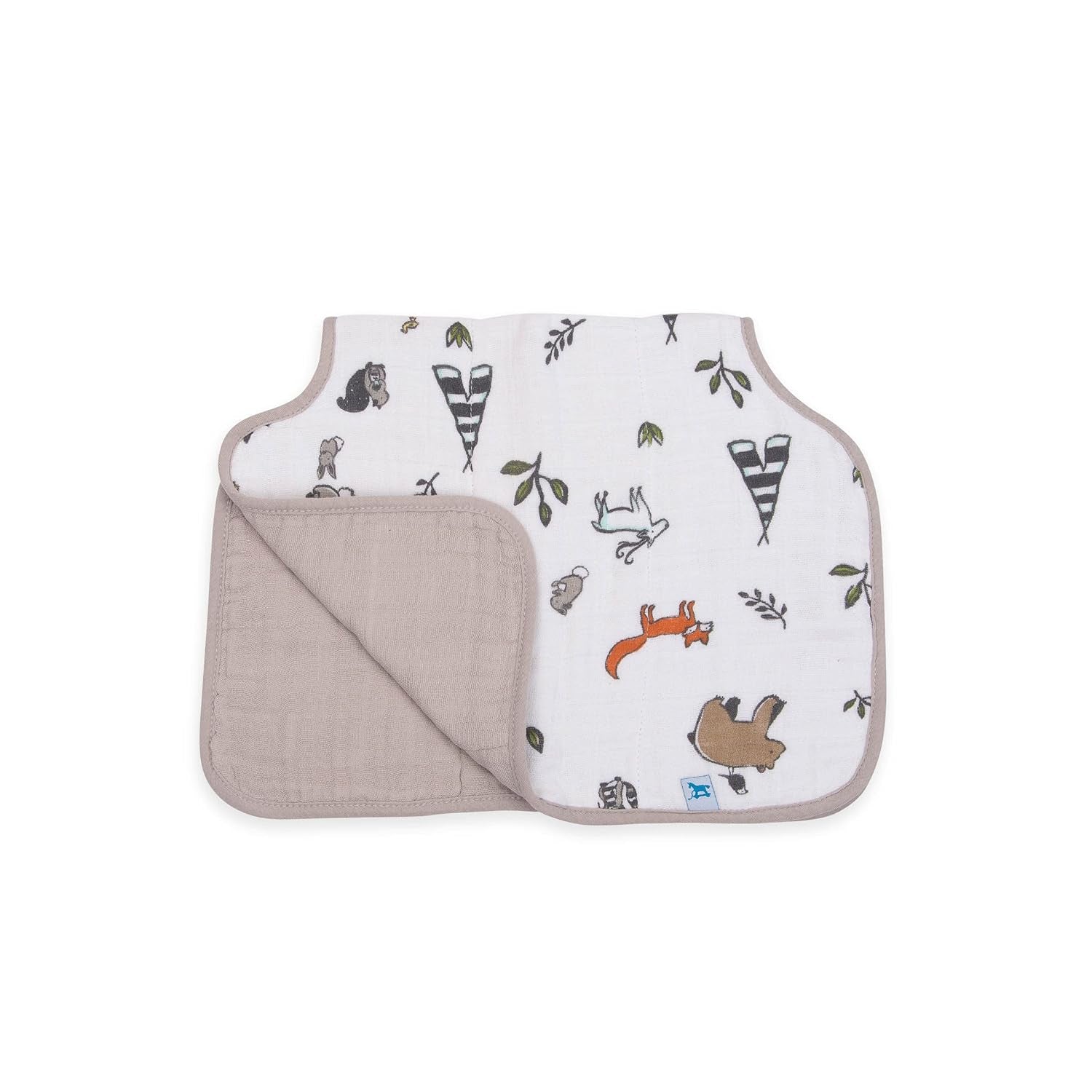 Cotton Muslin Burp Cloths | 100% Cotton | Multi-Layer | Ultra Absorbent & Soft | Reversible | Large 21 X14 (Forest Friends)